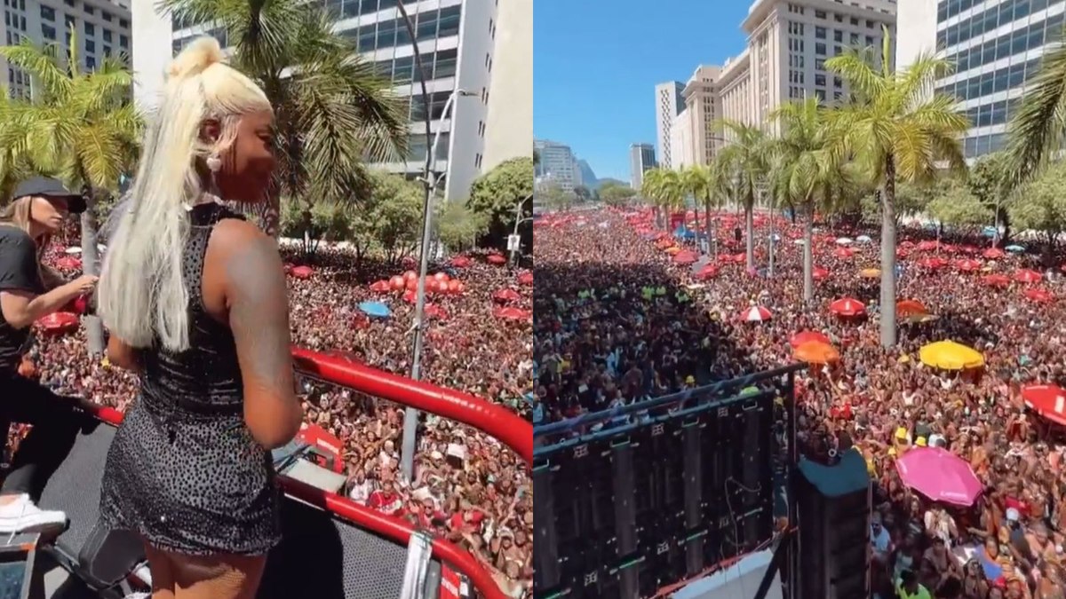 Ludmilla comanda bloco no Rio de Janeiro horas após desfile na Sapucaí