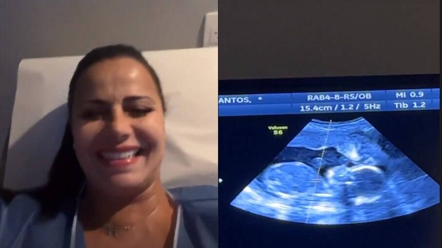 Viviane Araújo se emociona ao ver ultrassom de seu primeiro filho