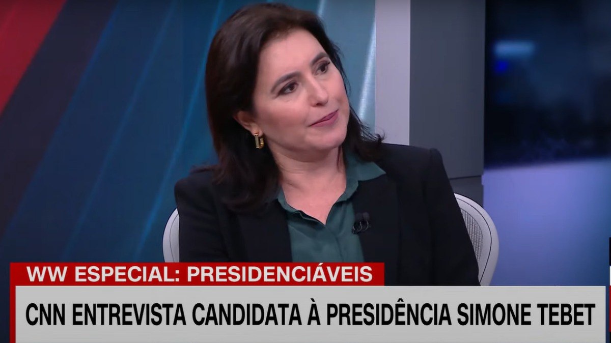 Simone Tebet em entrevista a CNN