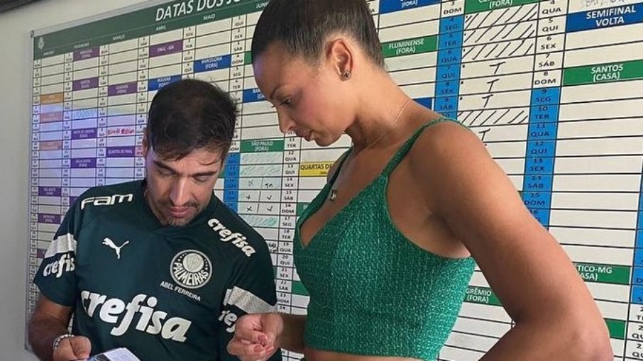 Abel Ferreira e Walewska estiveram juntos há dois dias, na Academia de Futebol