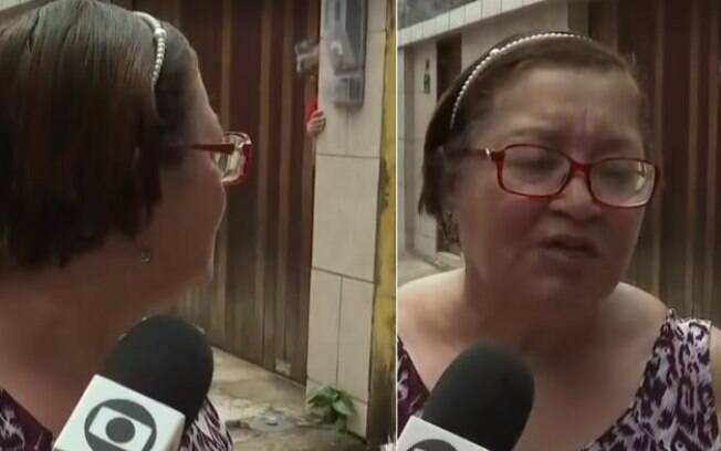 Senhora fica presa no portão e rouba a cena em noticiário da Globo