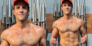 Chay Suede chama atenção ao posar sem camisa após treino