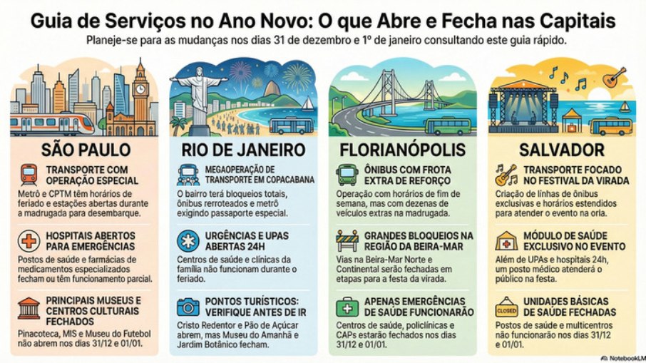 Serviços: São Paulo, Rio de Janeiro, Florianópolis e Salvador