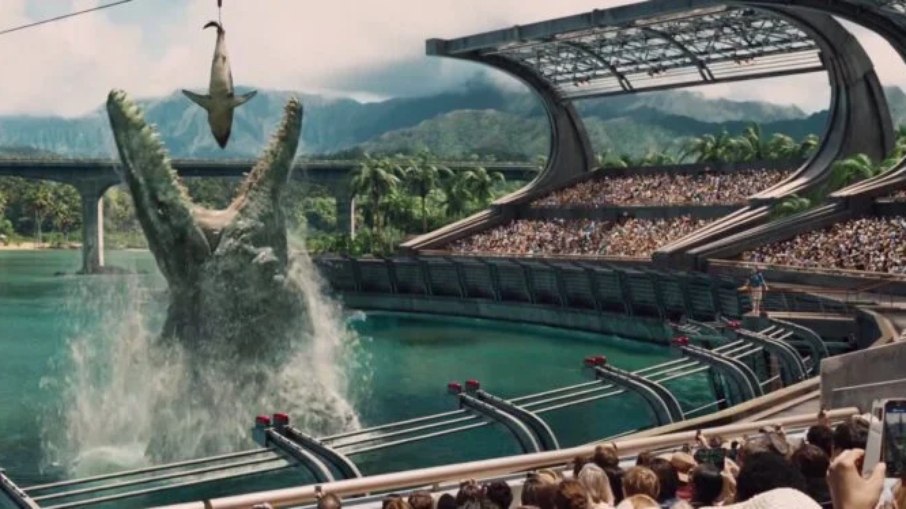 O masossauro é retratado na nos cinemas na franquia “Jurassic World” O masossauro é retratado na nos cinemas na franquia “Jurassic World”