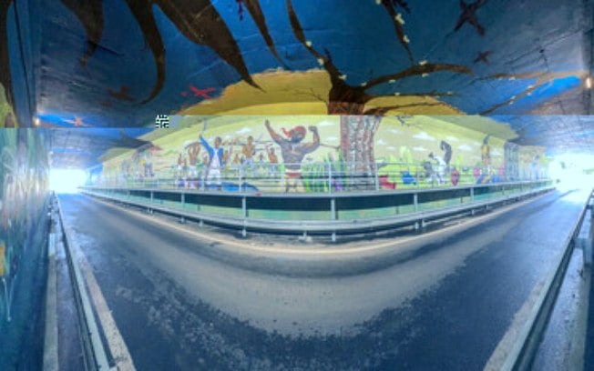 Cipasa Urbanismo entrega para Camaçari (BA) túnel pintado com arte urbana