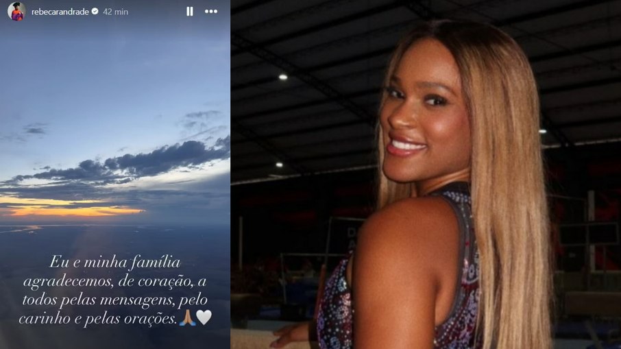 Rebeca Andrade agradece pelo apoio após a morte do pai