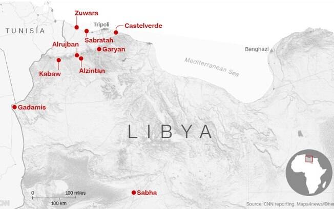 Leilões acontecem em pelo menos nove localizações diferentes na Líbia, sendo que pode haver muitos outros