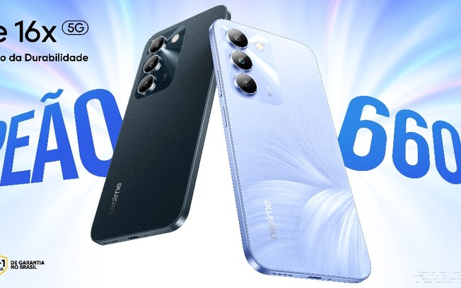 Com bateria de 6.600 mAh, realme 16x 5G chega ao Brasil