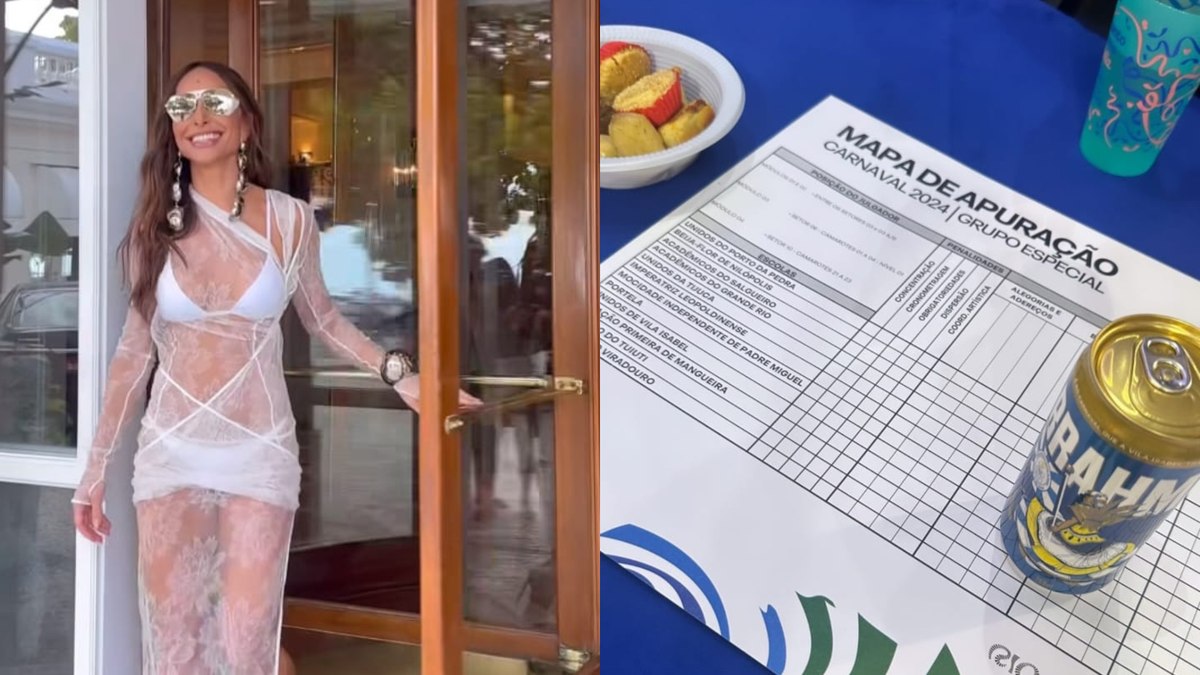 Sabrina Sato acompanha apuração das notas de Carnaval no RJ