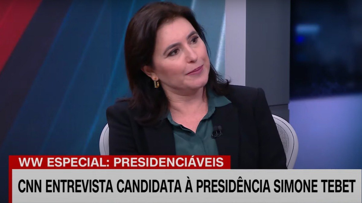 Simone Tebet em entrevista a CNN