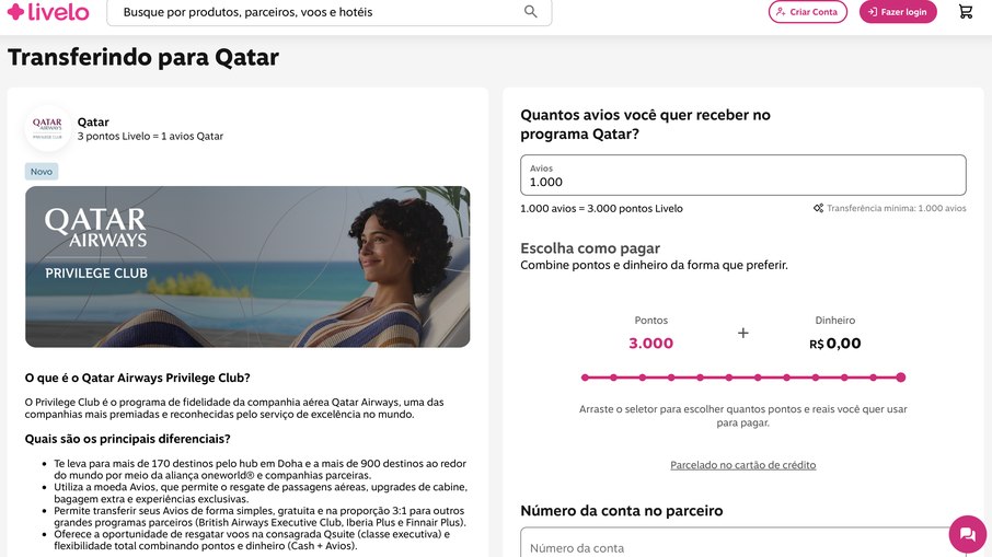 Transferência pode ser feita pelo app ou site da Livelo