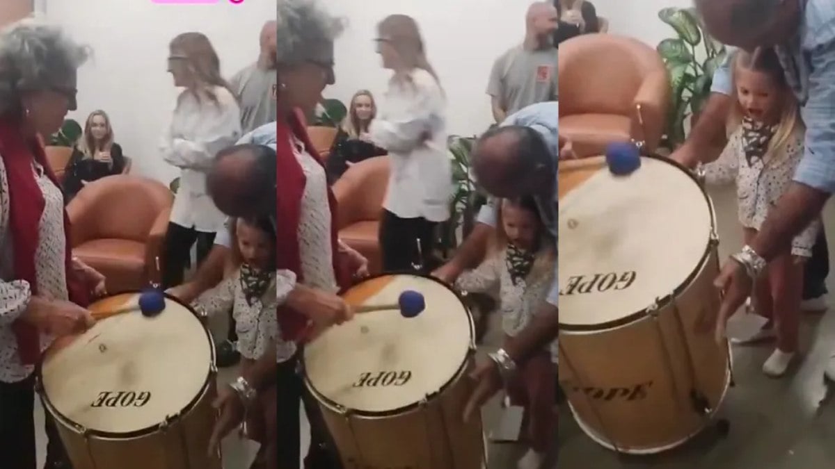 Fernanda Lima compartilha mãe tocando bumbo ao lado da neta