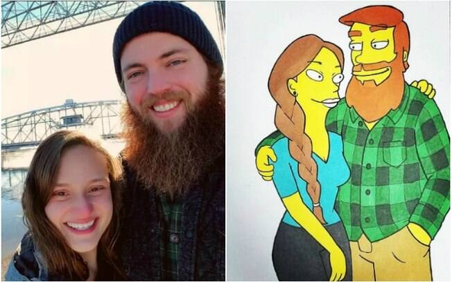 Kells O'Hickey usou uma foto dele com a namorada e preparou uma surpresa envolvendo desenhos animados