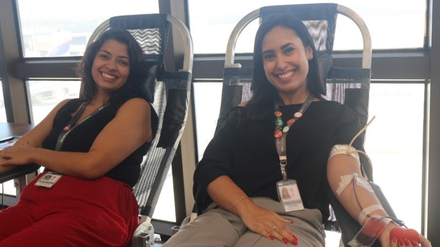 Funcionários do Aeroporto de Guarulhos (RJ) doam sangue 