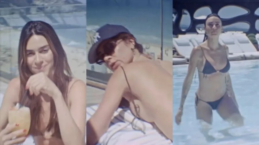 Thaila Ayala posa de topless e recebe elogios de Renato Góes em vídeo Thaila Ayala posa de topless e recebe elogios de Renato Góes em vídeo