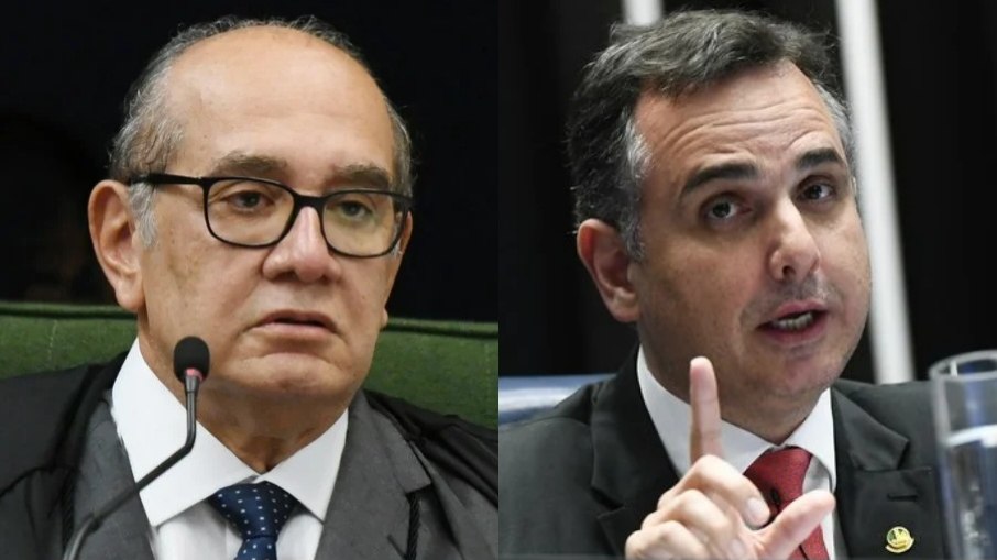 O ministro Gilmar Mendes e o presidente do Senado, Rodrigo Pacheco