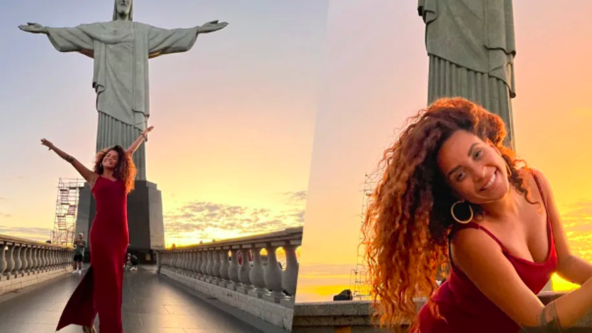 Domitila visita o Cristo Redentor no Rio 