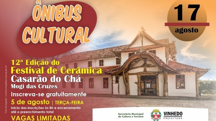 Ônibus Cultural leva vinhedenses ao 12º Festival de Cerâmica