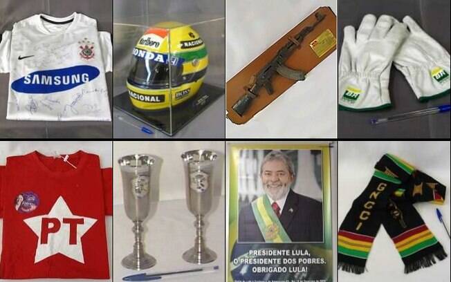 Acervo de Lula tem taças dadas por Aécio Neves, capacete de Ayrton Senna e até fuzil AK-47