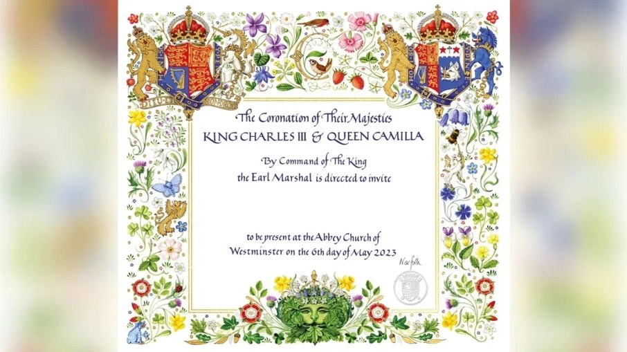 Convite para a coroação do Rei Charles III