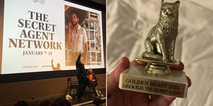 Gata de "O Agente Secreto" recebe prêmio em Nova York
