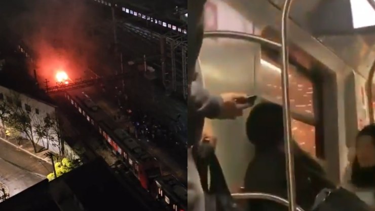 Após incêndio, Bombeiros controlam fogo em trem de SP