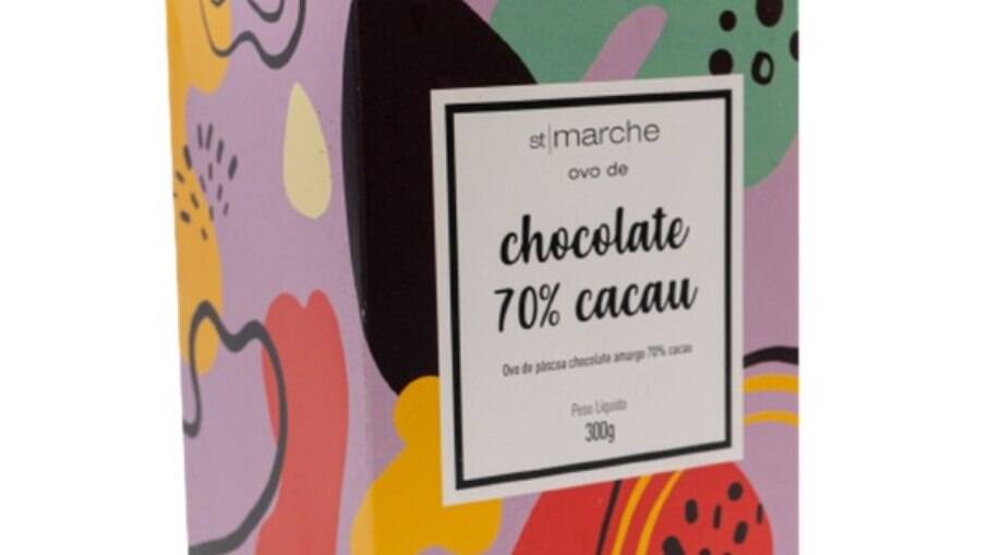  Ovo de Páscoa de Chocolate 70% Cacau Amargo ST MARCHE 300g