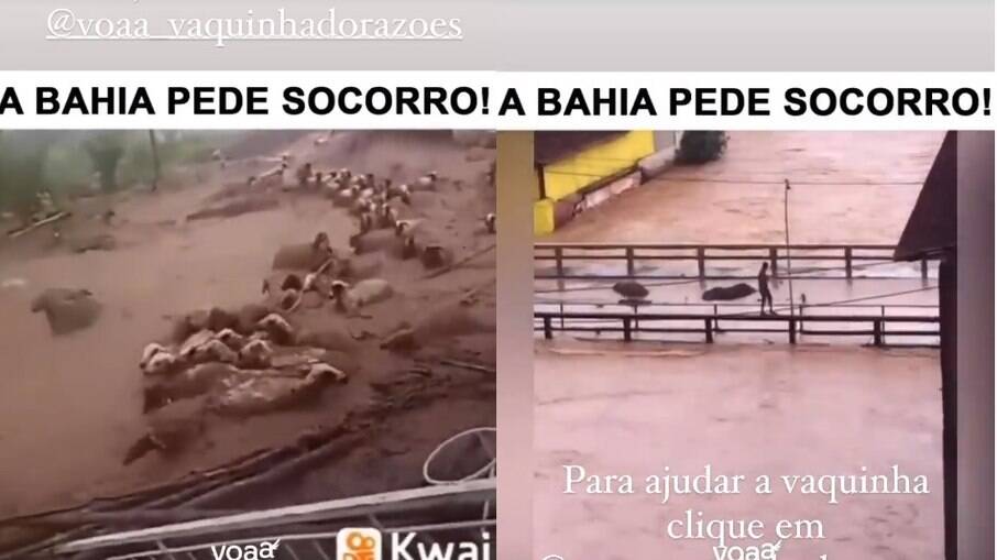 Tatá Werneck posta imagens dramáticas de enchentes na Bahia e pede doações para vítimas