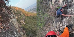 Turista tira selfie, cai e fica preso por 12h à beira de penhasco