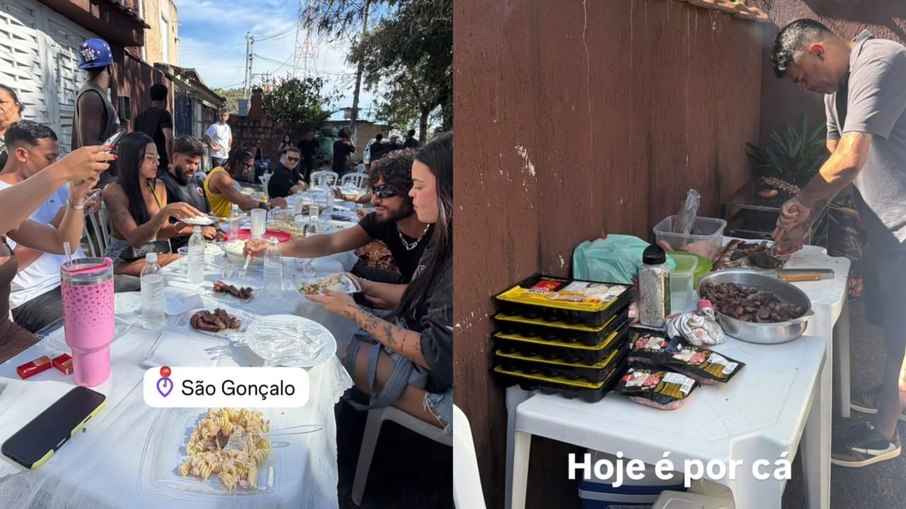 Virginia e Vini Jr. marcaram presença em um churrasco em São Gonçalo (RJ)