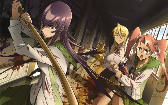 ''Highschool of The Dead'' é a combinação perfeita de muito sangue, zumbis e personagens bonitas