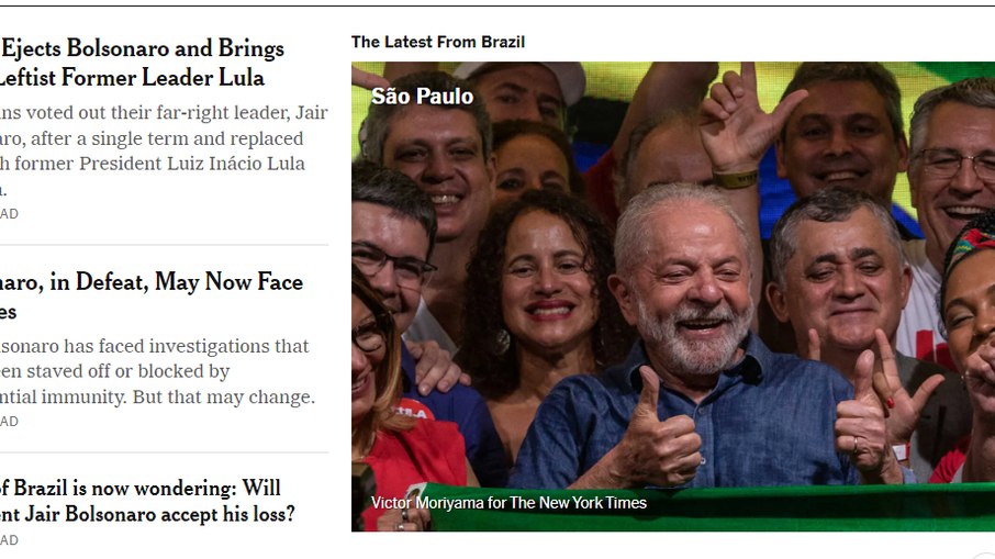 New York Times repercute vitória de Lula 
