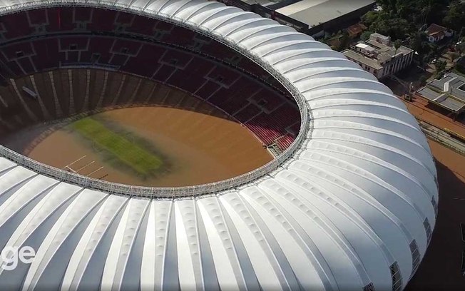 Beira-Rio ficou alagado por conta da tragédia climática no Rio Grande do Sul