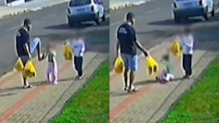 Flagrado, pai revela o motivo de ter chutado a filha de 3 anos