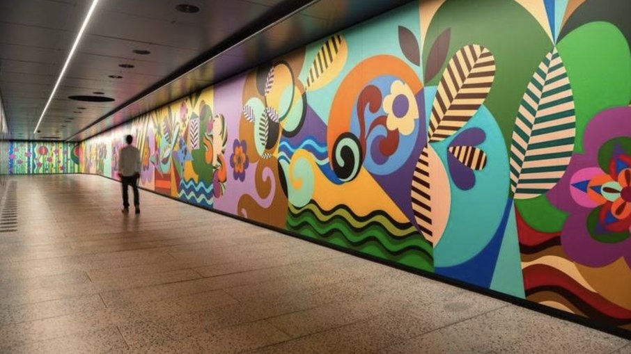 Passagem subterrânea que conecta o icônico edifício Lina Bo Bardi ao novo prédio Pietro Maria Bardi