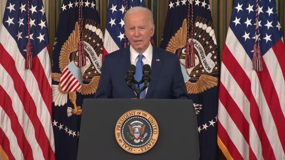 O presidente dos Estados Unidos, Joe Biden, durante discurso na Casa Branca