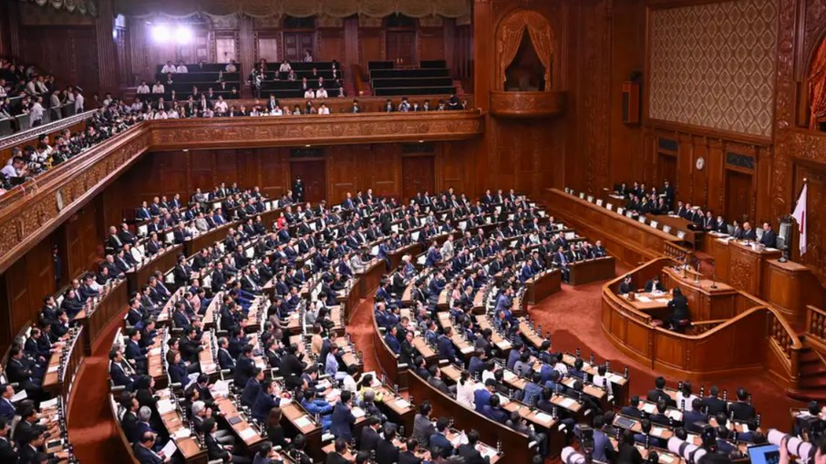 Vista geral da Câmara Baixa do Parlamento no Japão Vista geral da Câmara Baixa do Parlamento no Japão