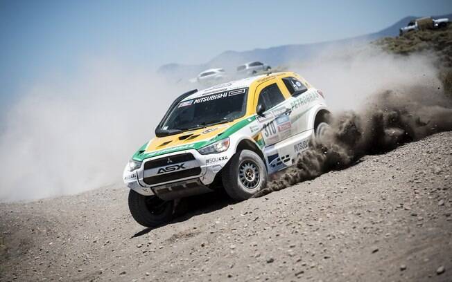 A dupla brasileira Guilherme Spinelli/Youssef Haddad durante o Rally Dakar