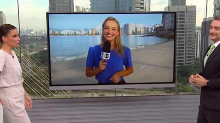 Sabina Simonato e Tiago Scheuer estavam curiosos sobre o traje da equipe do litoral