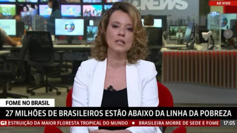 Natuza Nery chora ao vivo na GloboNews