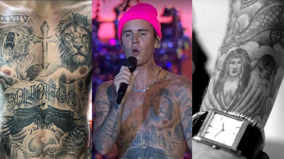 Justin Bieber tem mais de 60 tatuagens
