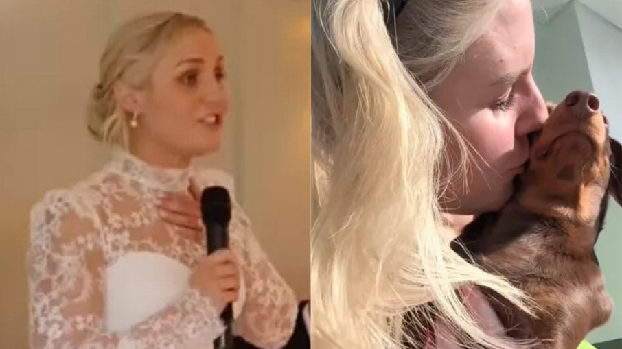 Noiva homenageia cachorrinha em discurso de casamento e viraliza Noiva homenageia cachorrinha em discurso de casamento e viraliza