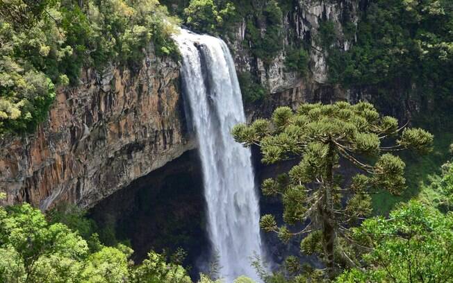 Páscoa em Gramado: a Cascata do Caracol é uma das principais atrações naturais da região, e dá para ver por que