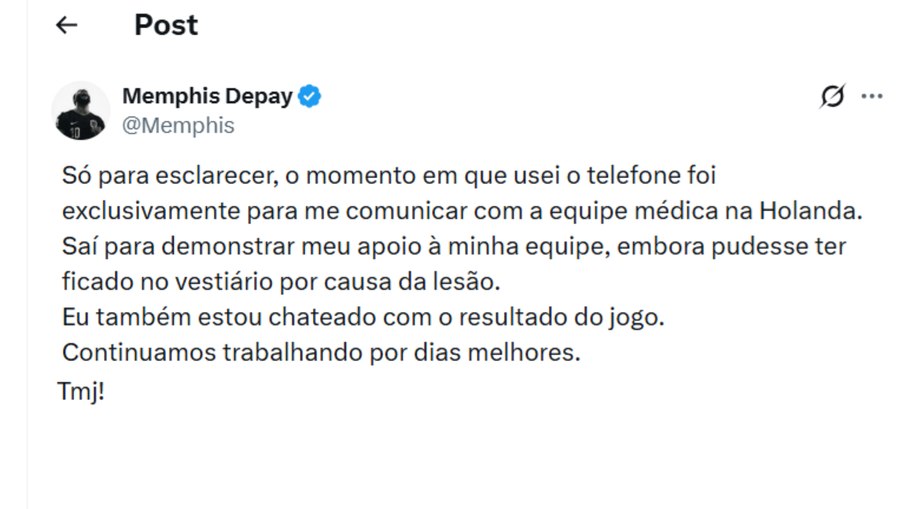 Memphis postagem sobre o uso de celular no banco