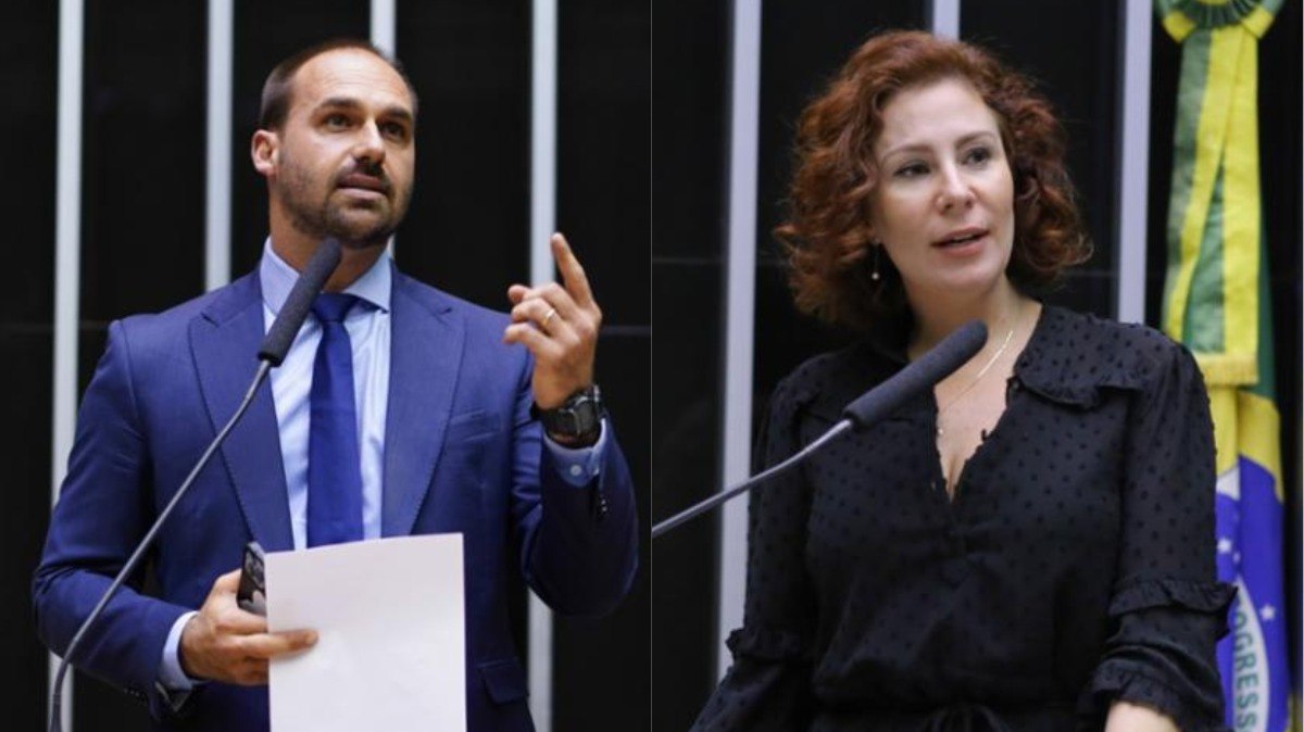 Deputados Eduardo Bolsonaro e Carla Zambelli
