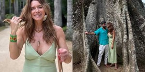 Letícia Spiller posta foto com novo namorado durante passeio