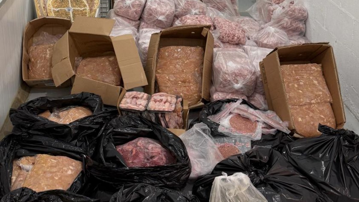 Entre as carnes, também foram encontradas 22 quilos de pizzas prontas para comercialização Entre as carnes, também foram encontradas 22 quilos de pizzas prontas para comercialização