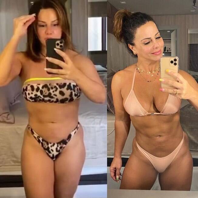 Viviane Araújo mostra antes e depois