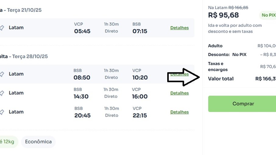 Passagens de Campinas para Brasília por R$ 166