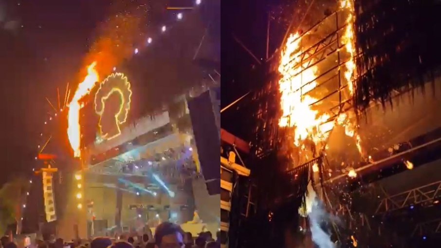 Incêndio atingiu palco de festa de Réveillon em Maceió